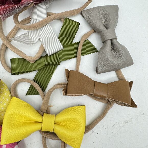 Huge Lot 65pc + Handmade Baby Toddler Headbeads Bows Clips Bonnets Floral Solid - Picture 14 of 15